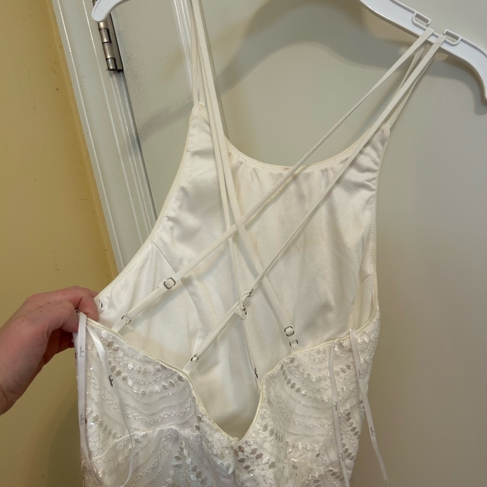 Lulus Darling Deco White Scalloped Sequin Backless Mini Dress- NWT - Picture 8 of 10